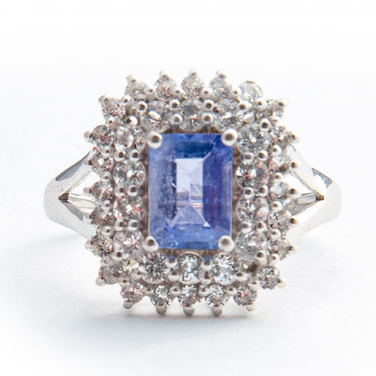 Anel de Prata com Tanzanite AAA