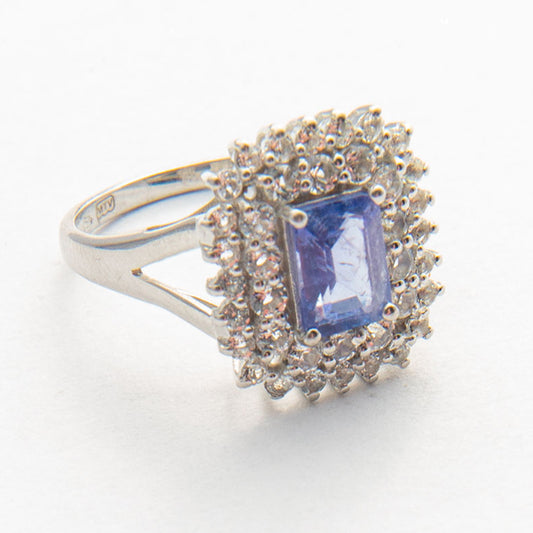 Anel de Prata com Tanzanite AAA