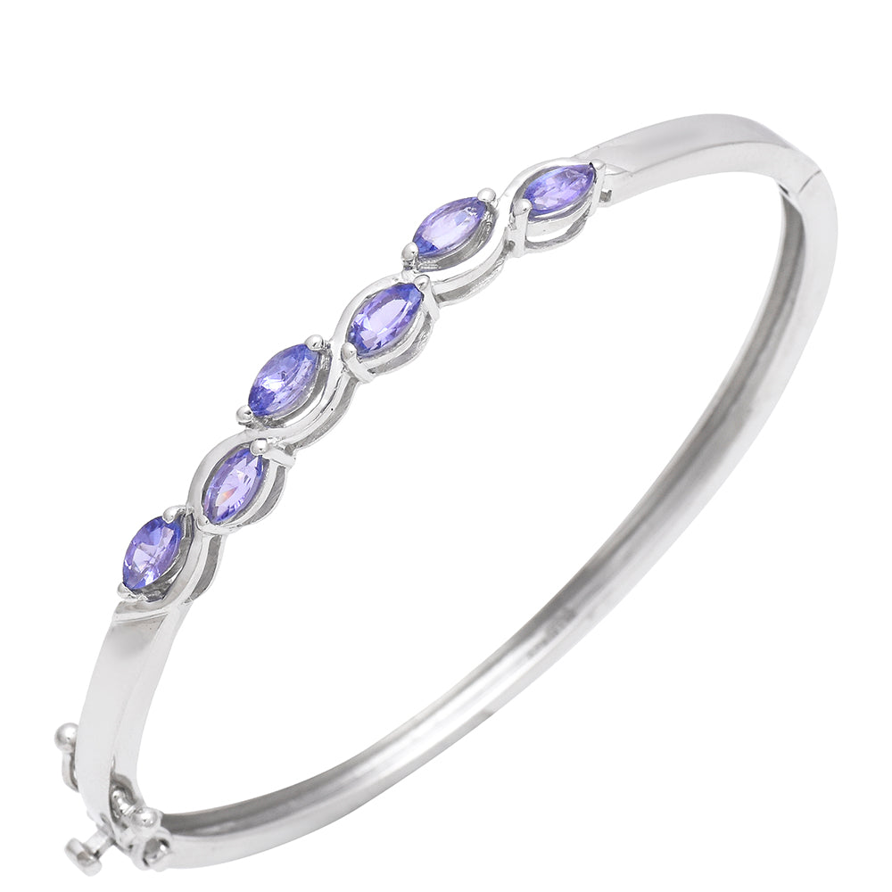 Pulseira de Prata com Tanzanite AAA  Contraste: Cabeca de Veado (800)