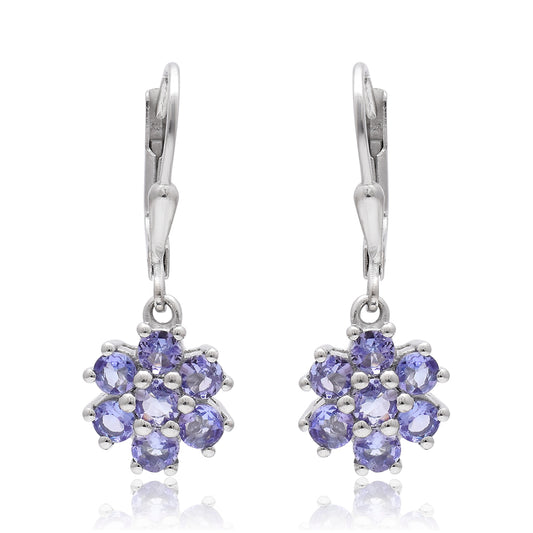 Brincos de Prata com Tanzanite AAA