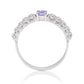 Anel de Prata com Tanzanite AAA e Topázio Branco