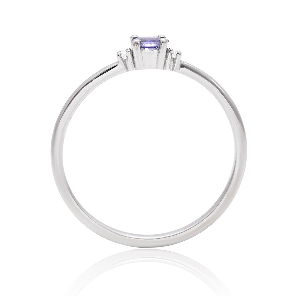 Anel de Prata com Tanzanite AAA 4 