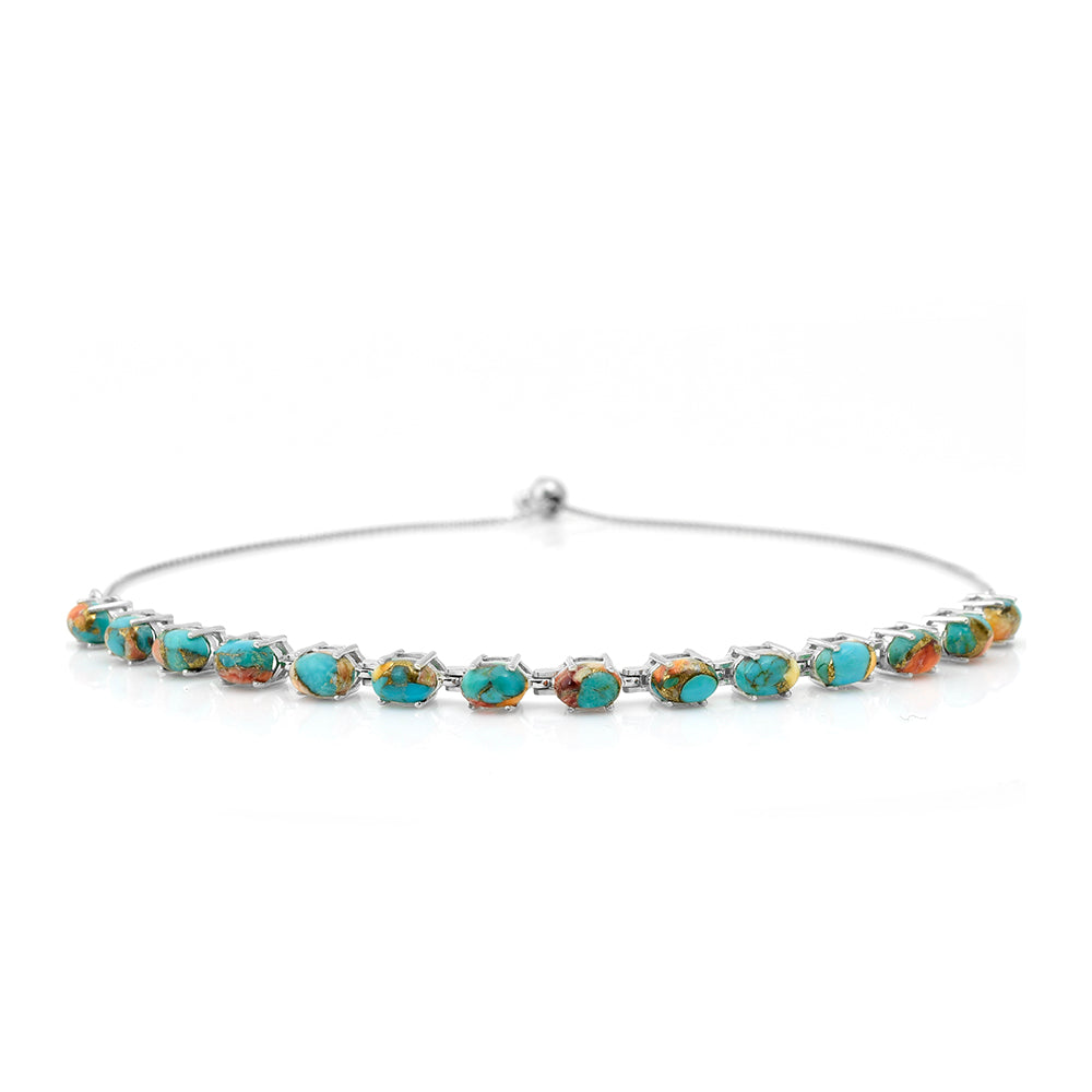 Pulseira de Prata com Ostra Turquesa  Contraste: Cabeca de Veado (800) 3 