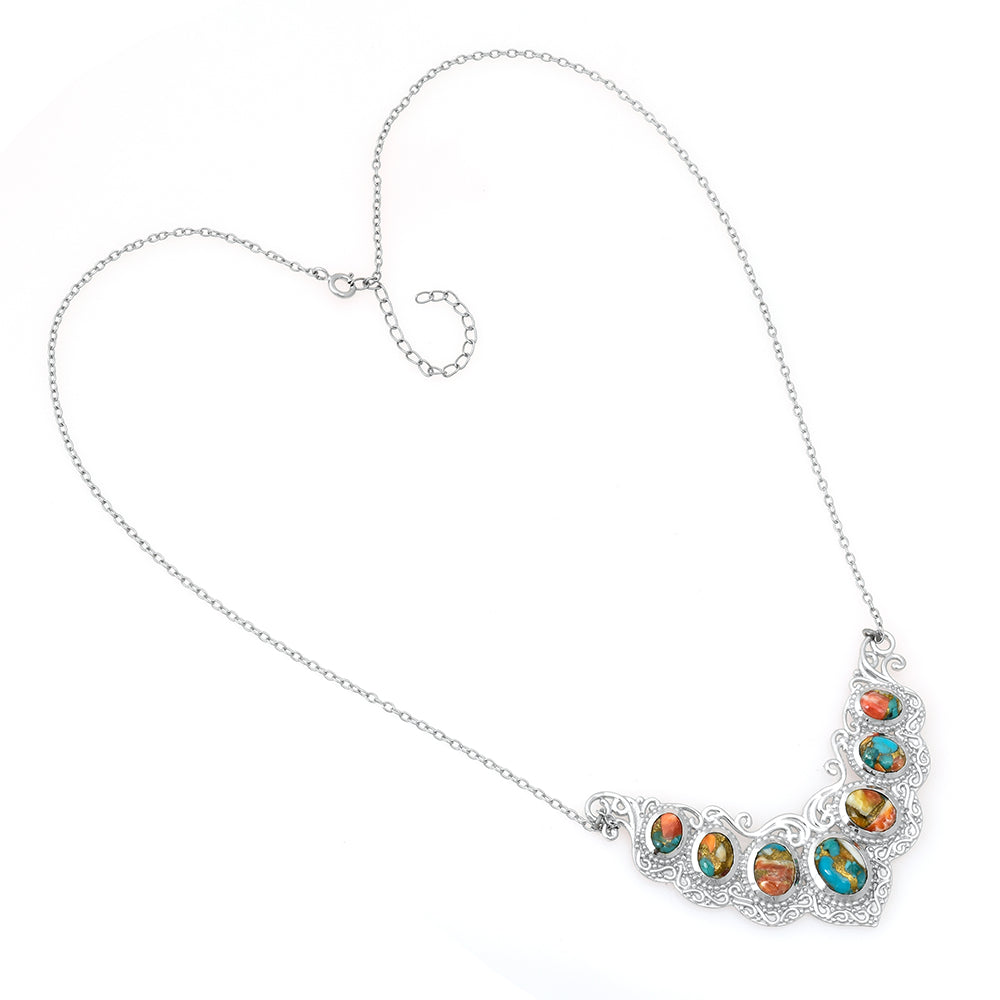 Colar de Prata com Ostra Turquesa  Contraste: Cabeca de Veado (800) 1 