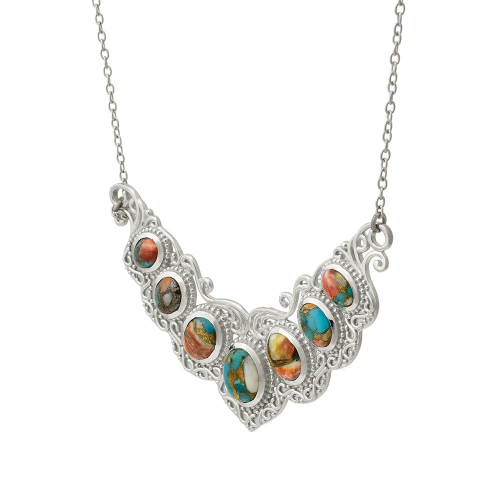 Colar de Prata com Ostra Turquesa  Contraste: Cabeca de Veado (800) 4 