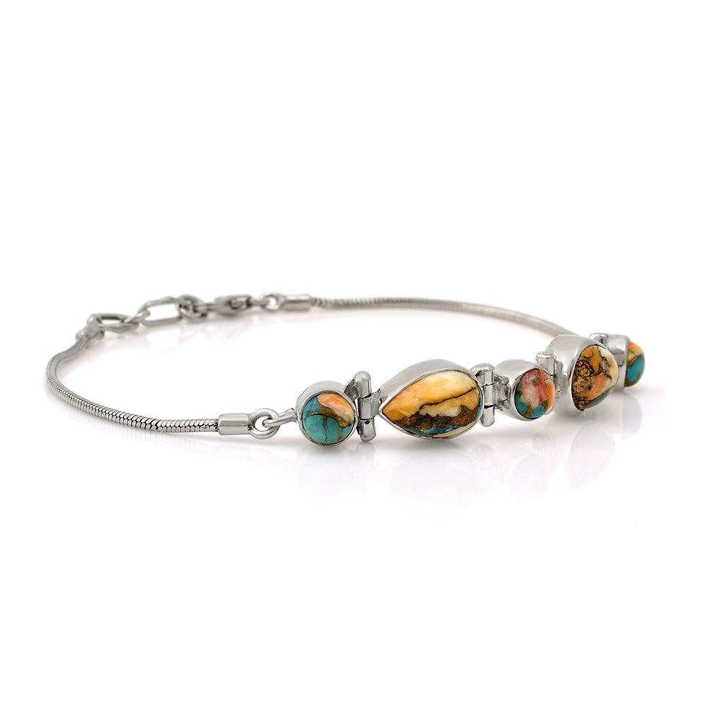 Pulseira de Prata com Ostra Turquesa  Contraste: Cabeca de Veado (800) 2 