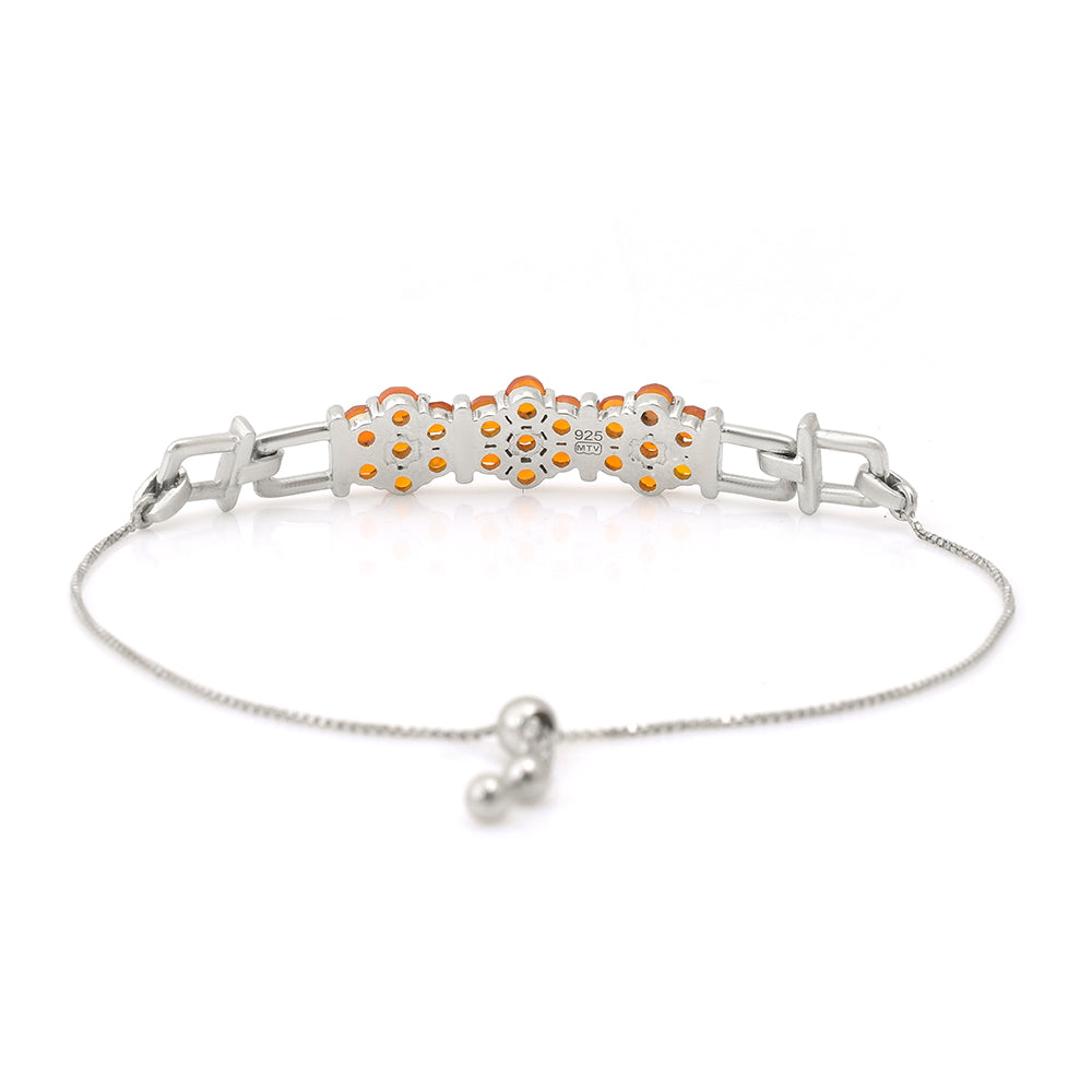 Pulseira de Prata com Ágata Vermelha  Contraste: Cabeca de Veado (800)