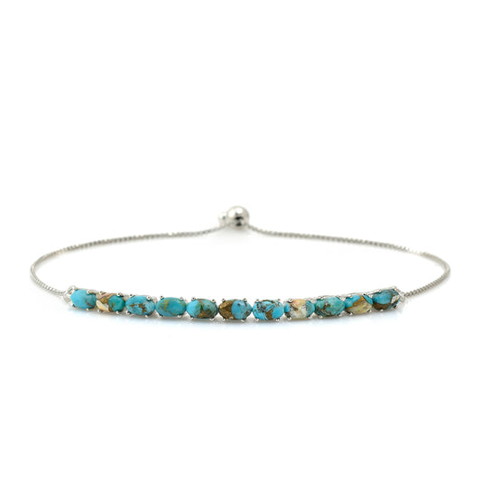Pulseira de Prata com Ostra Turquesa