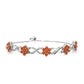 Pulseira de Prata com Ágata Vermelha e Topázio Branco  Contraste: Cabeca de Veado (800)