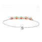 Pulseira de Prata com Ágata Vermelha e Topázio Branco