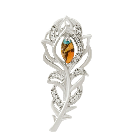 Alfinete de Prata com Ostra Turquesa  Contraste: Cabeca de Veado (800)
