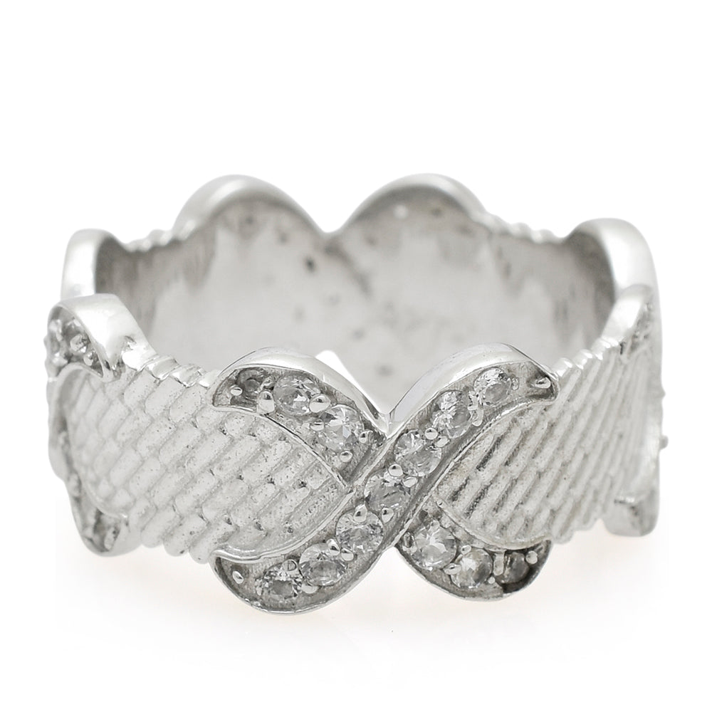 Anel de Prata com Topázio Branco  Contraste: Cabeca de Veado (800) 1 