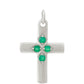 Cruz Pendente de Prata com Ágata Verde