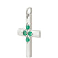 Cruz Pendente de Prata com Ágata Verde