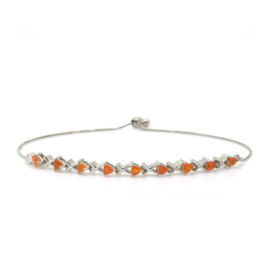 Pulseira de Prata com Ágata Vermelha  Contraste: Cabeca de Veado (800)