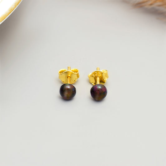 Brincos de Prata com Banho de Ouro com Opala da Etiópia de Lega Dembi