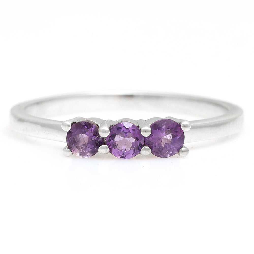 Anel de Prata com Ametista do Brasil