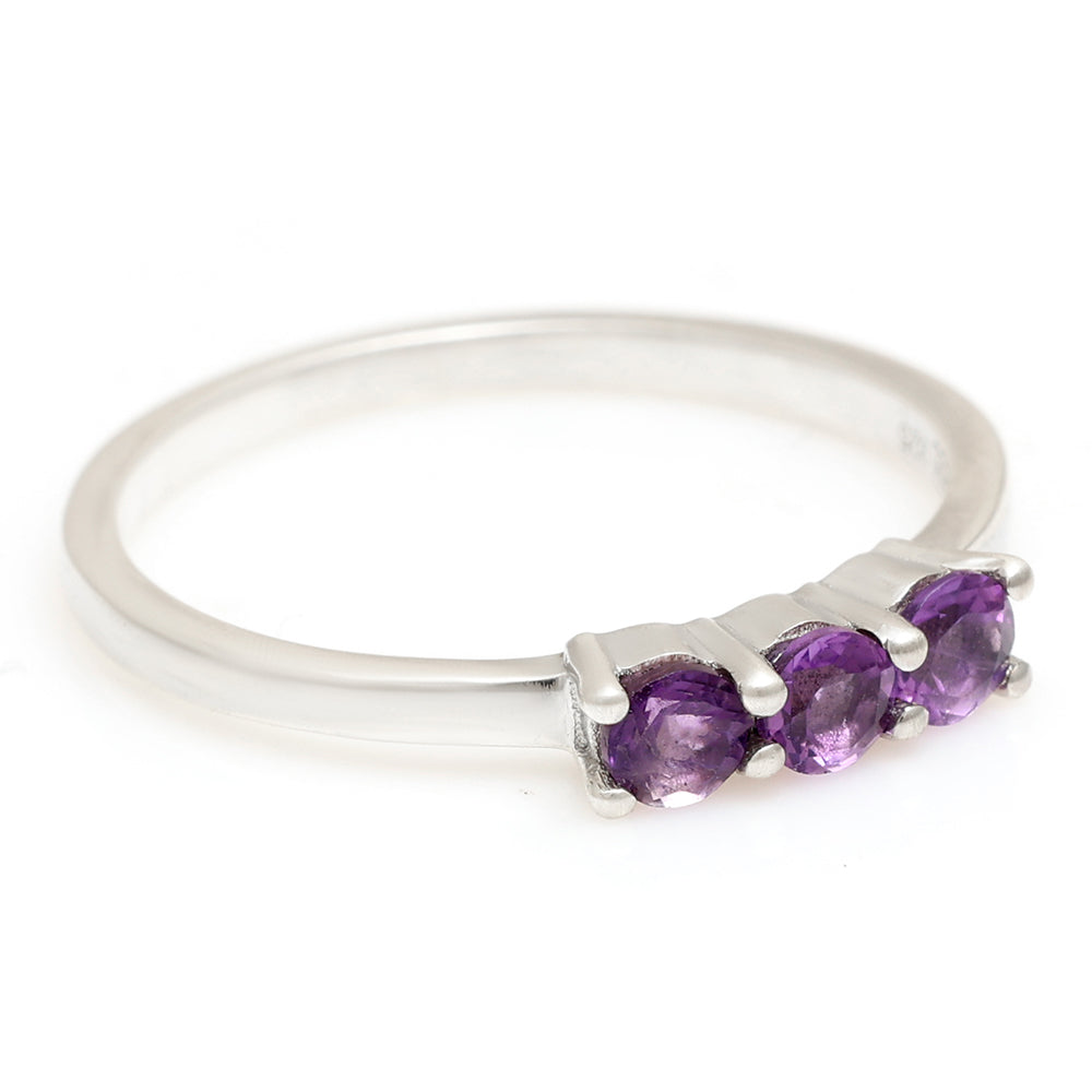 Anel de Prata com Ametista do Brasil
