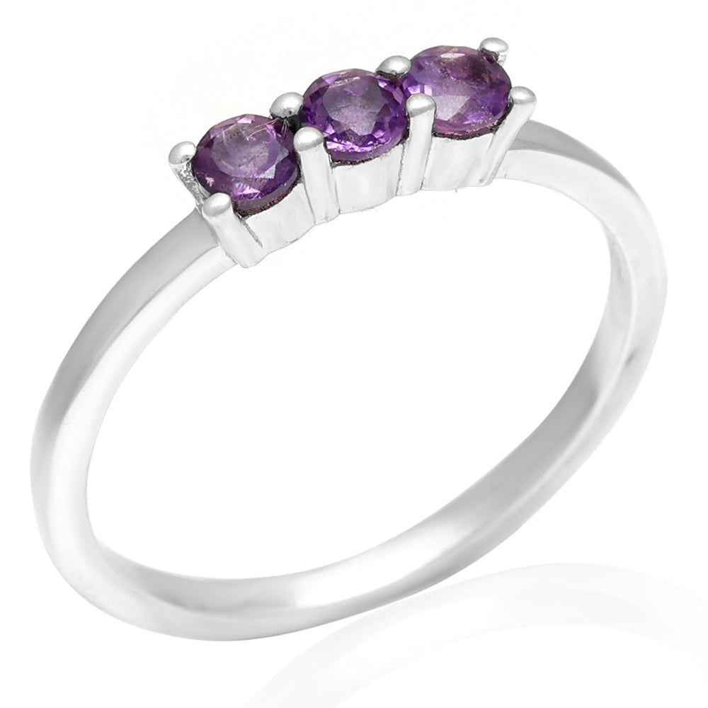 Anel de Prata com Ametista do Brasil 3 