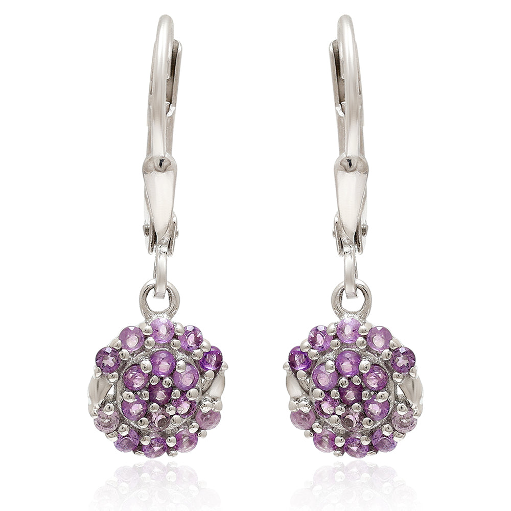 Brincos de Prata com Ametista do Brasil 2 