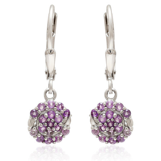 Brincos de Prata com Ametista do Brasil