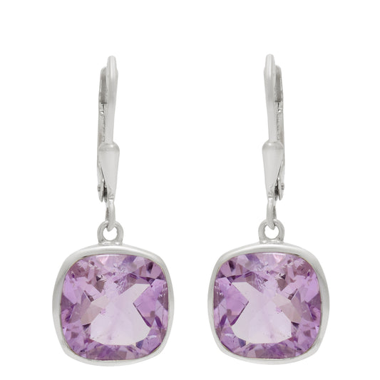 Brincos de Prata com Ametista do Brasil