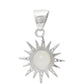 Pendente de Prata com Pedra da Lua Arco-íris e Topázio Branco