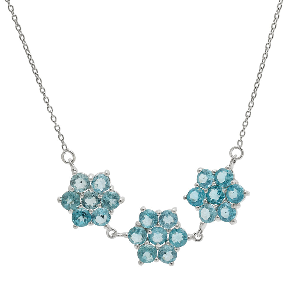 Colar de Prata com Apatita Azul do Madagáscar  Contraste: Cabeca de Veado (800) 3 