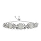 Pulseira de Prata com Pedra da Lua Arco-íris e Topázio Branco  Contraste: Cabeca de Veado (800)