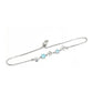 Pulseira de Prata com Apatita Azul do Madagáscar e Topázio Branco  Contraste: Cabeca de Veado (800)