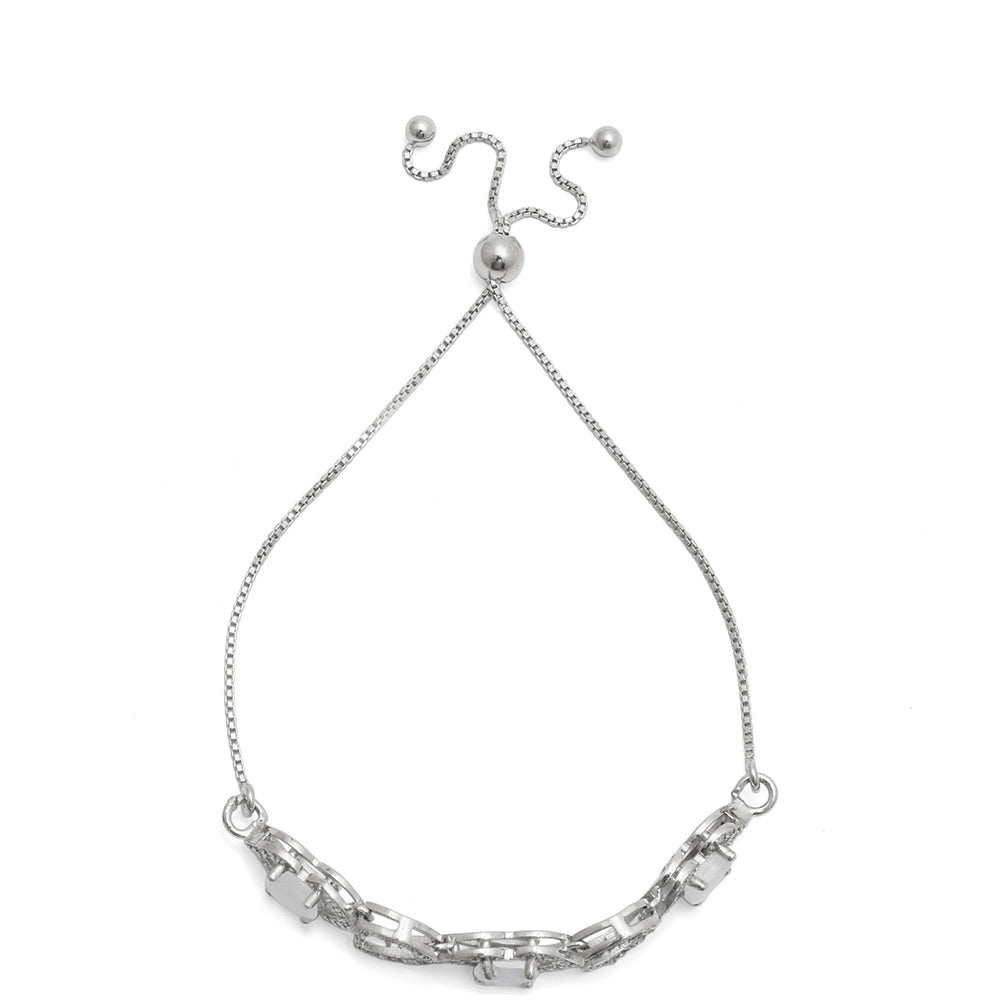 Pulseira de Prata com Pedra da Lua Arco-íris e Topázio Branco  Contraste: Cabeca de Veado (800)