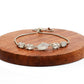 Pulseira de Prata com Pedra da Lua Arco-íris  Contraste: Cabeca de Veado (800)