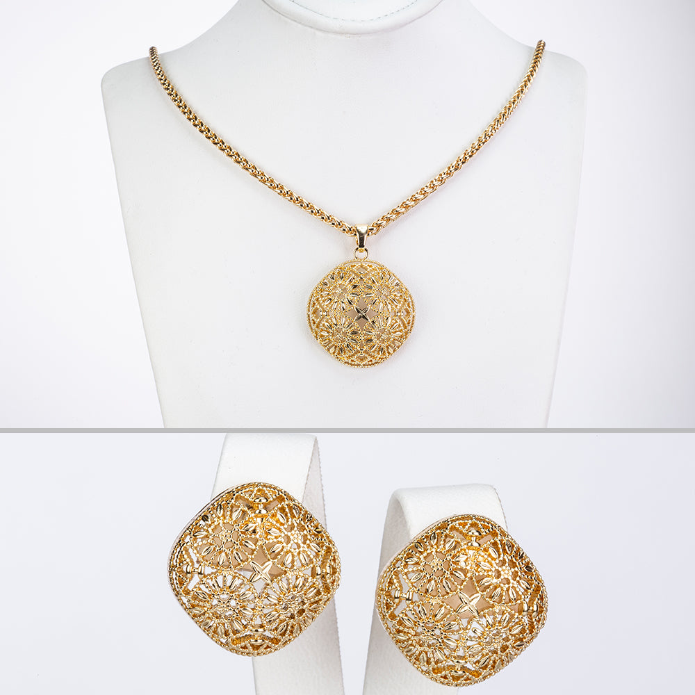 Conjunto de Liga de Ouro ( Colar+Brincos ) 1 