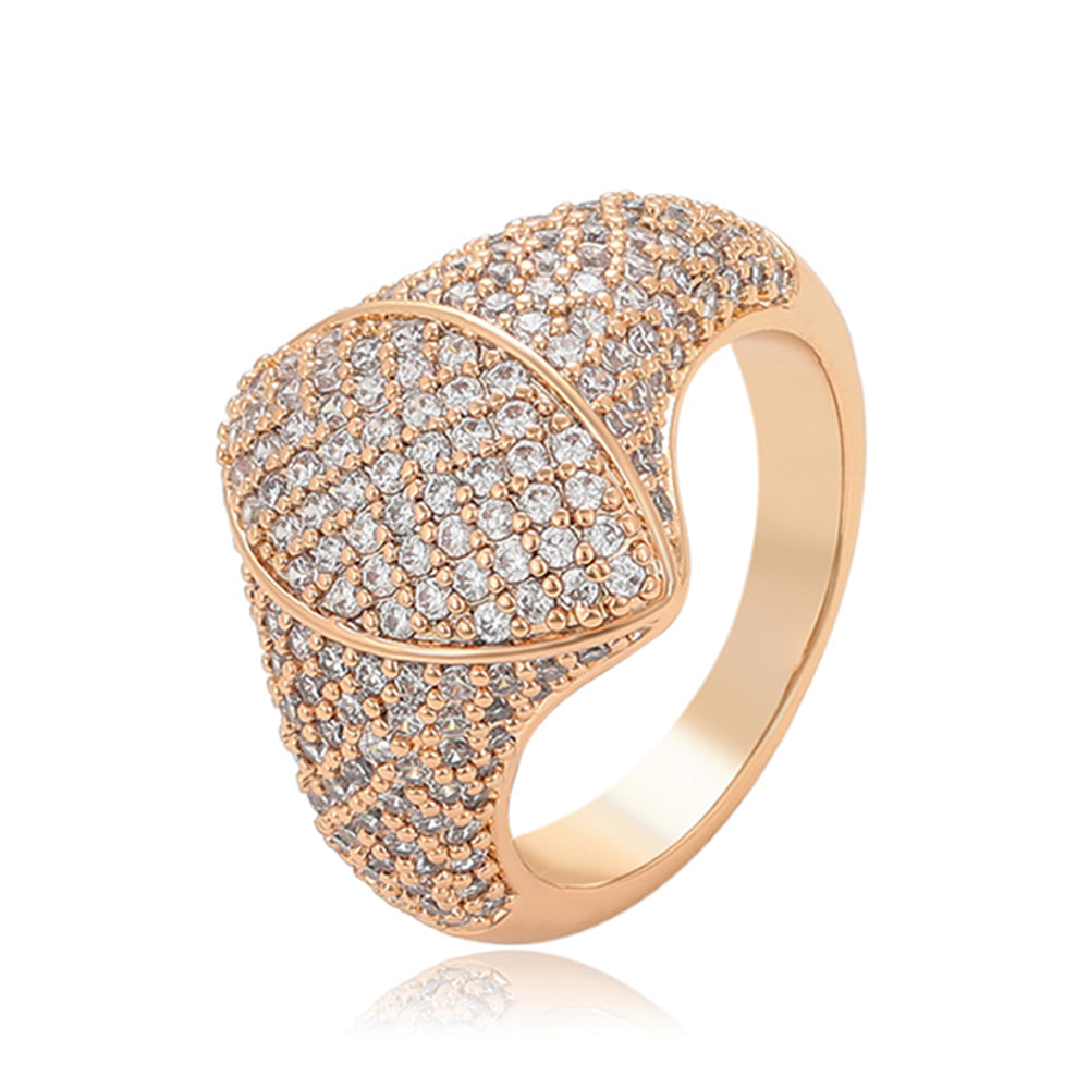 Anel de Liga de Ouro com Cristal Emporia® Branco