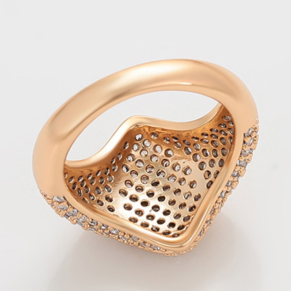 Anel de Liga de Ouro com Cristal Emporia® Branco 4 