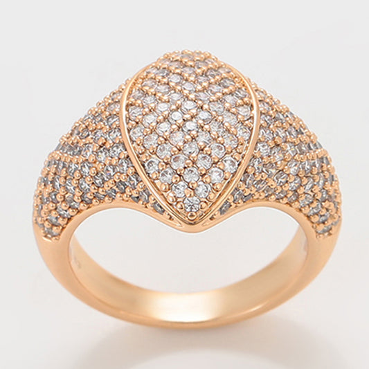 Anel de Liga de Ouro com Cristal Emporia® Branco