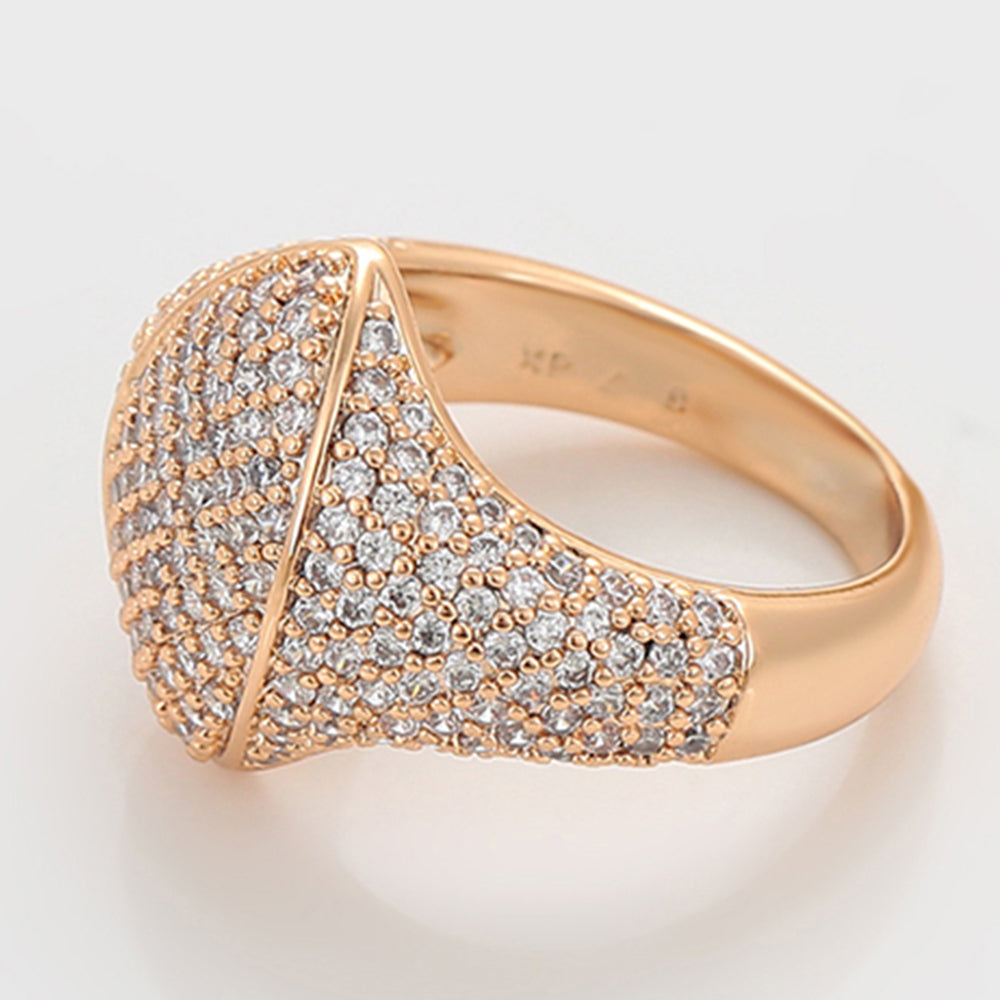Anel de Liga de Ouro com Cristal Emporia® Branco