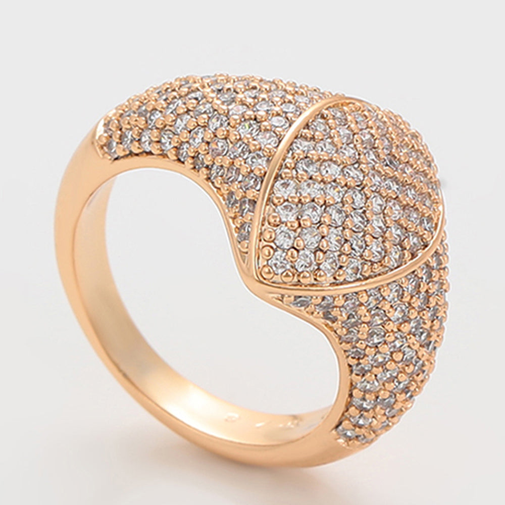 Anel de Liga de Ouro com Cristal Emporia® Branco