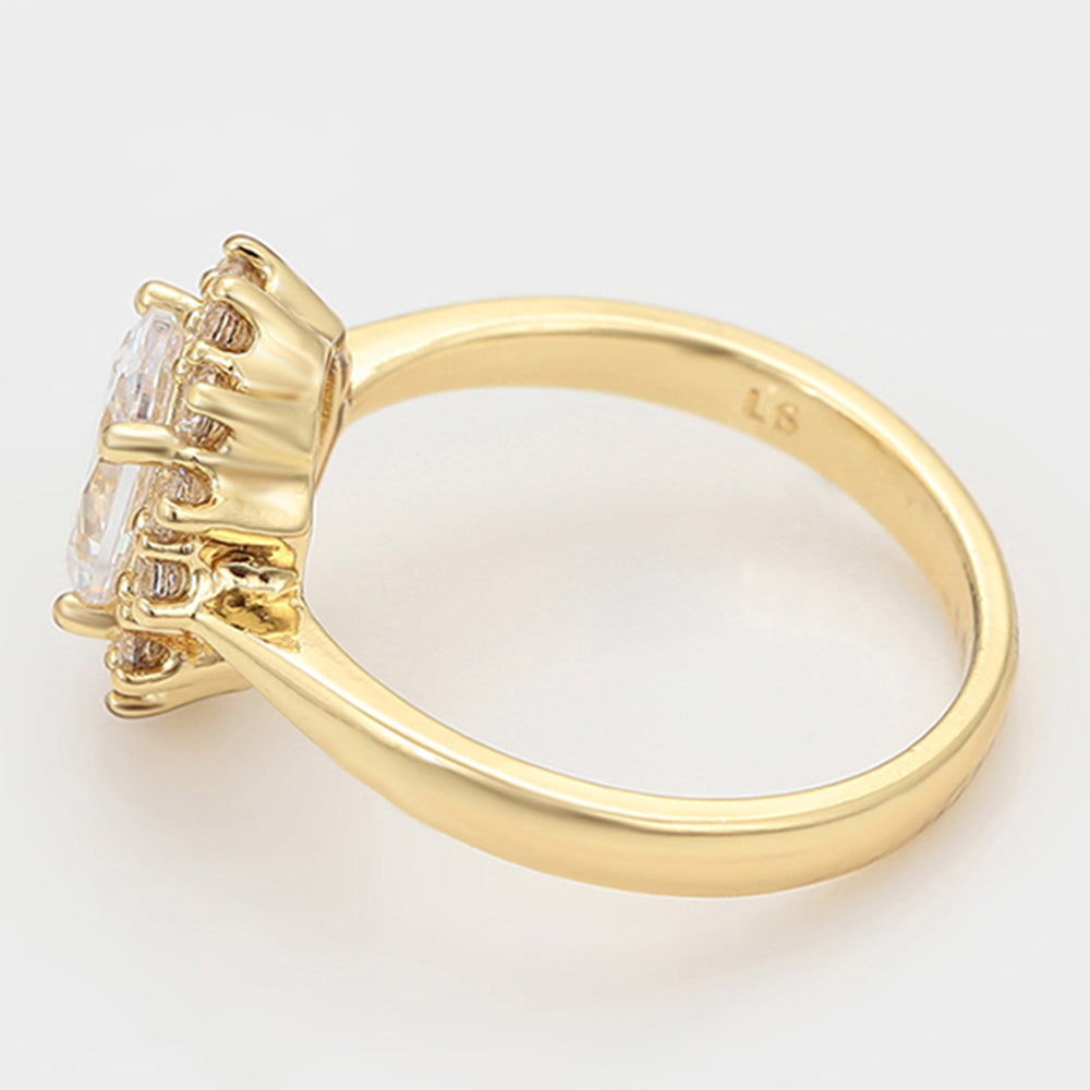 Anel de Liga de Ouro com Cristal Emporia® Branco 6 