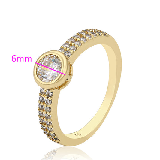 Anel de Liga de Ouro com Cristal Emporia® Branco