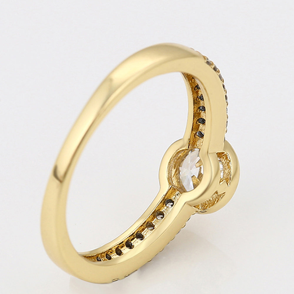 Anel de Liga de Ouro com Cristal Emporia® Branco 7 