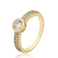 Anel de Liga de Ouro com Cristal Emporia® Branco