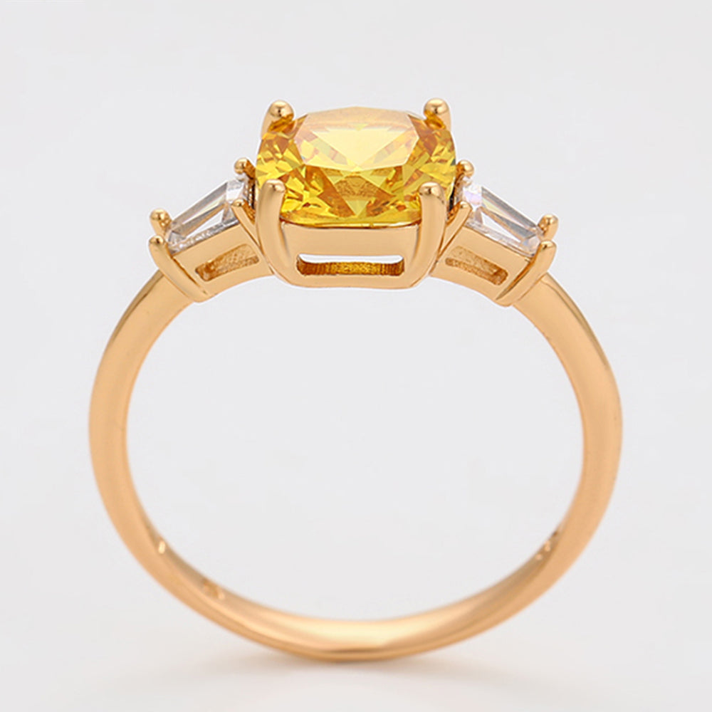 Anel de Liga de Ouro com Cristal Emporia® Amarelo e Cristal Emporia® Branco 5 