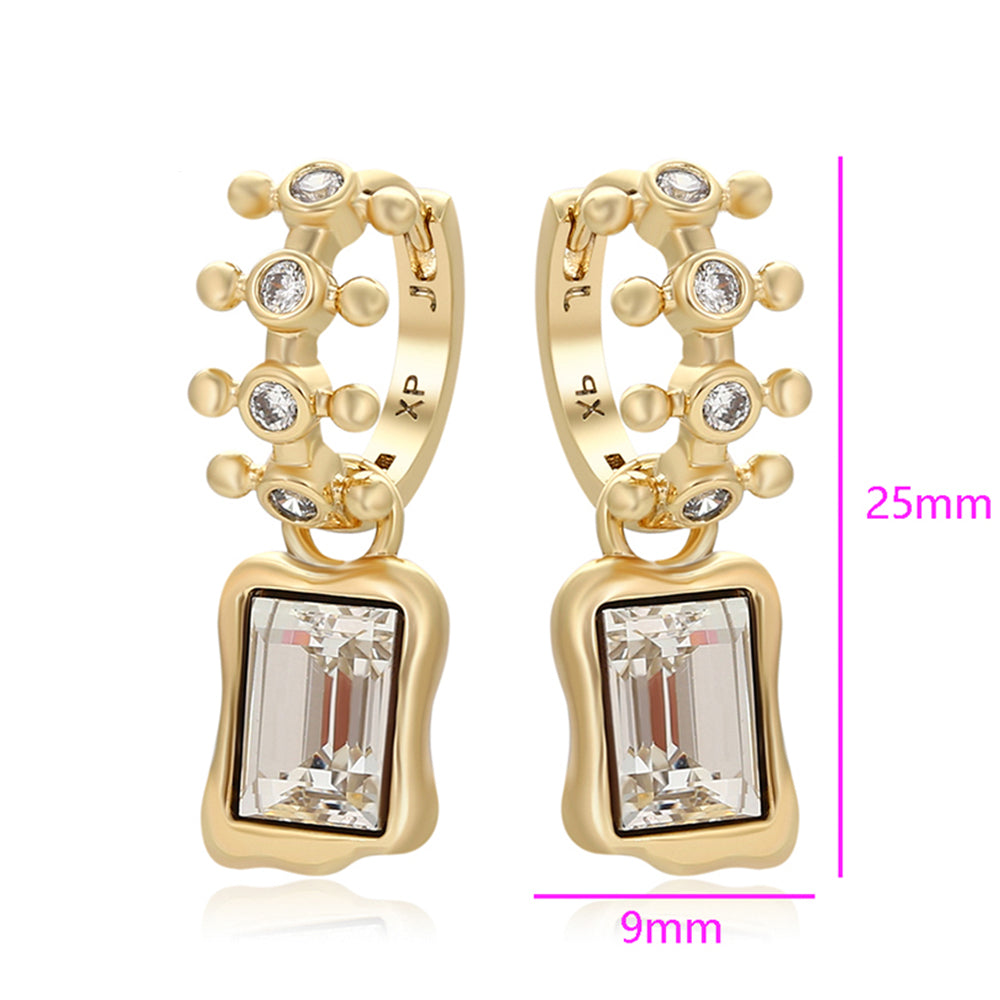 Brincos de Liga de Ouro com Cristal Emporia® Branco 2 