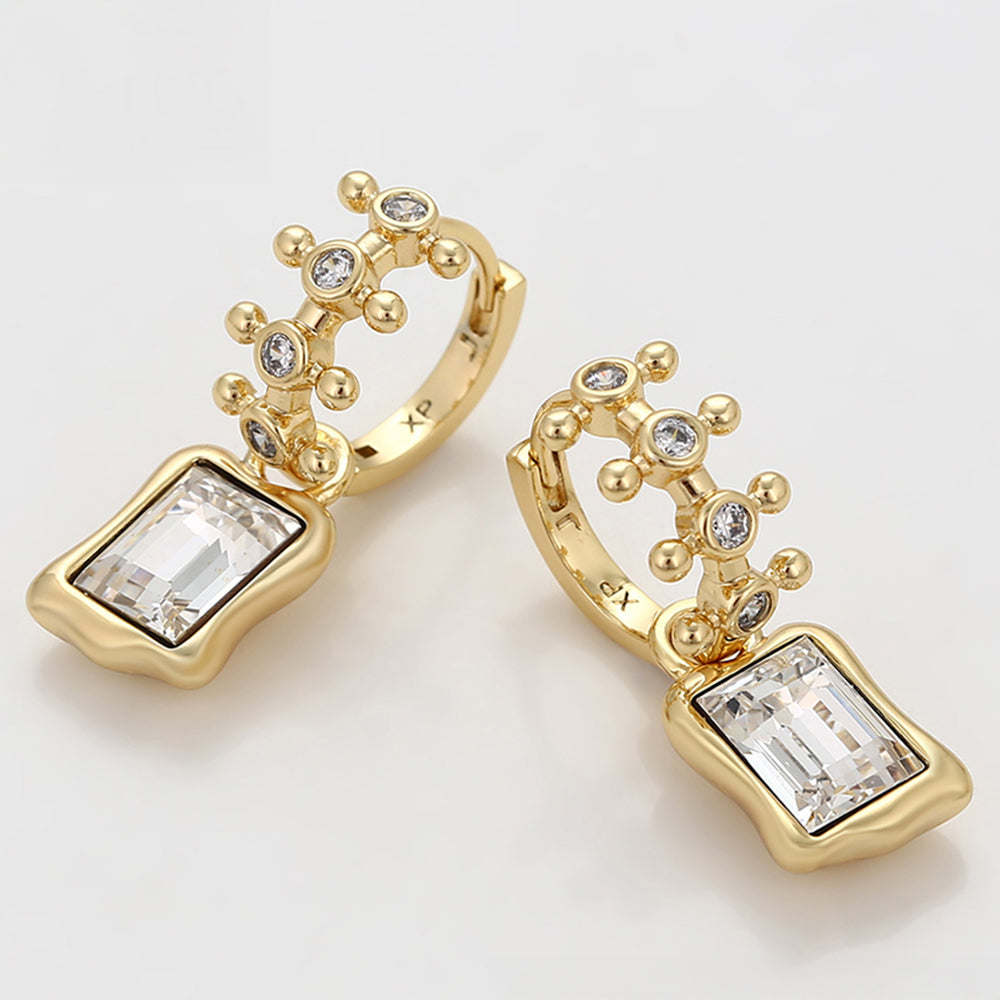 Brincos de Liga de Ouro com Cristal Emporia® Branco 4 