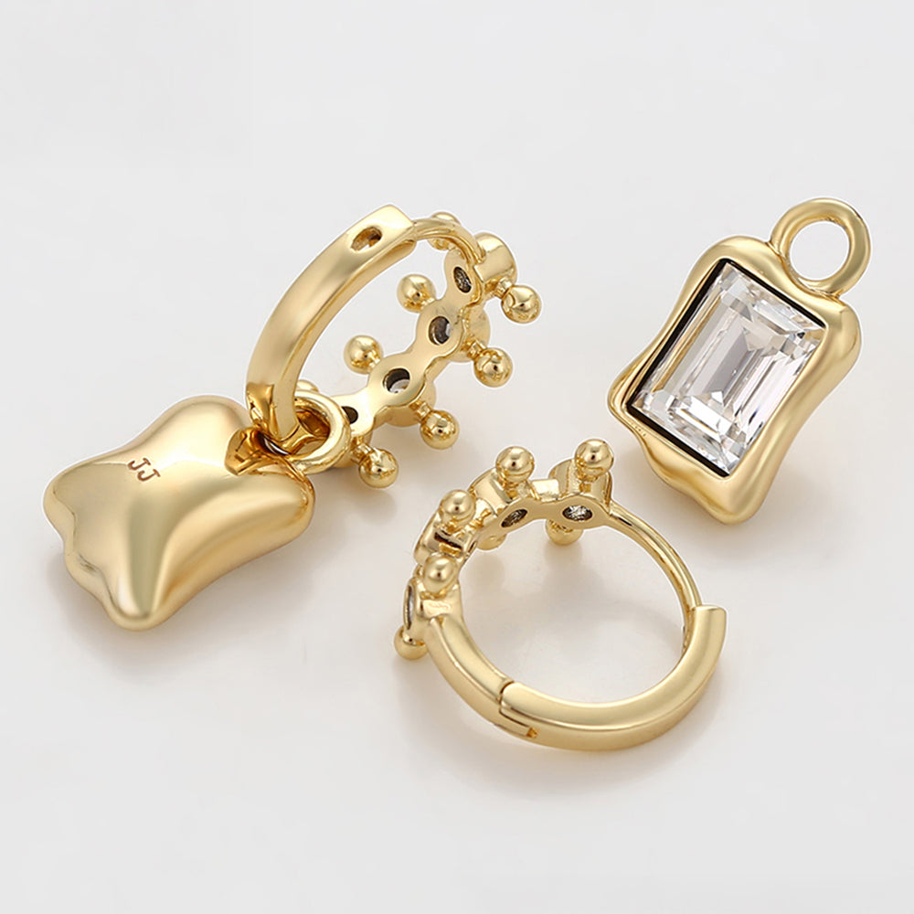 Brincos de Liga de Ouro com Cristal Emporia® Branco 7 