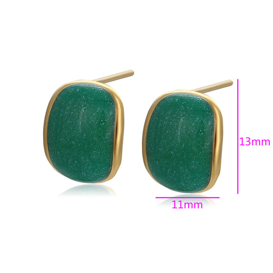 Brincos de Liga de Ouro com Cristal Emporia® Verde