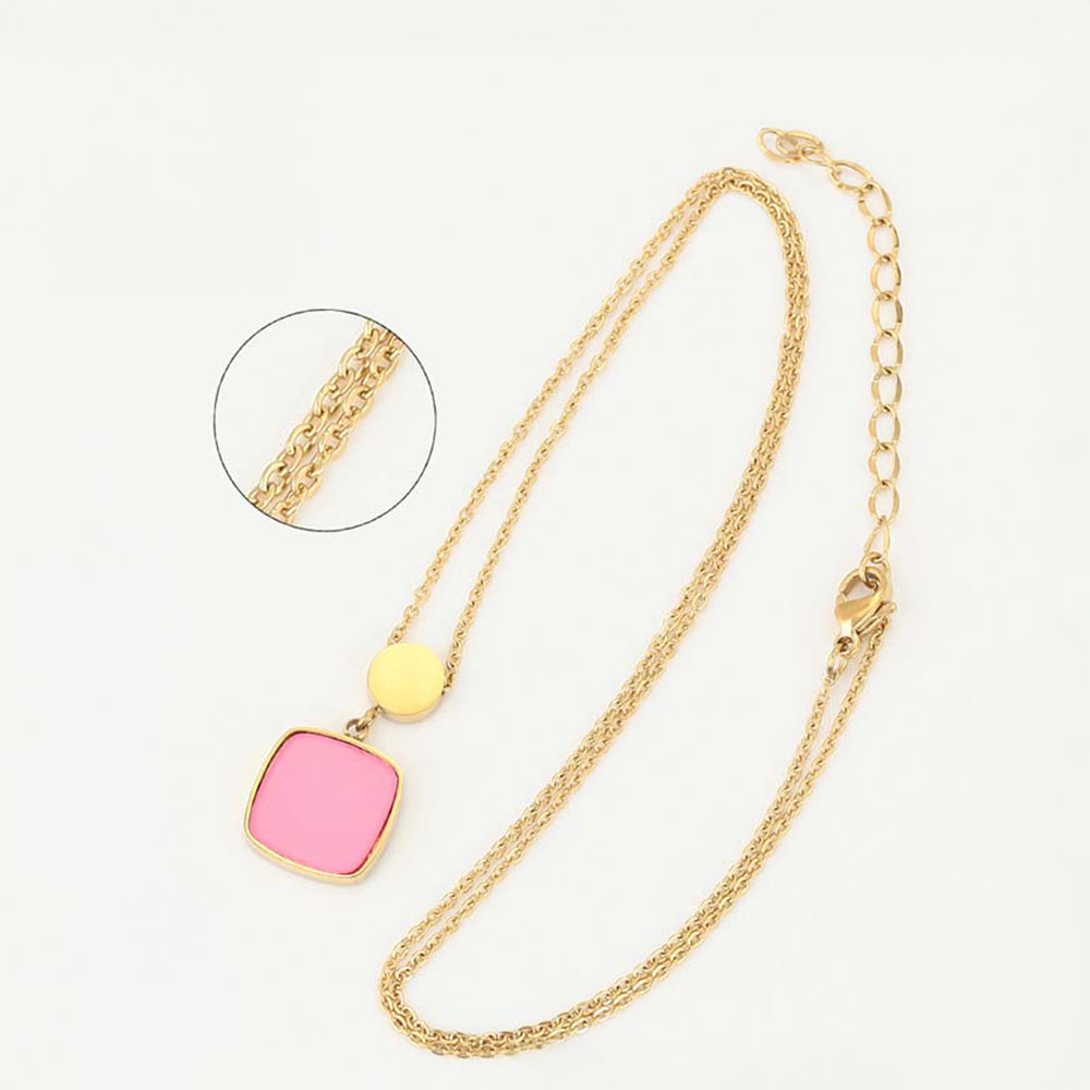 Colar de Liga de Ouro com Cristal Emporia® Rosa