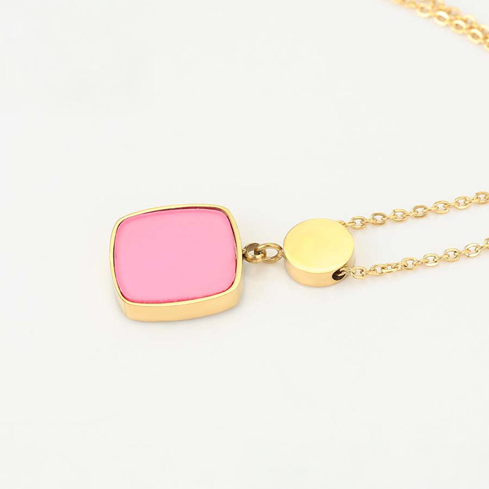 Colar de Liga de Ouro com Cristal Emporia® Rosa