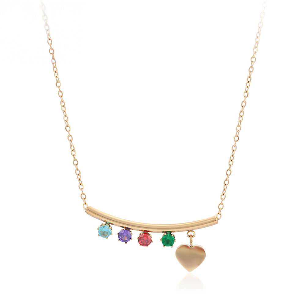 Colar de Liga de Ouro com Cristal Emporia® Vermelho e Cristal Emporia® Verde 1 